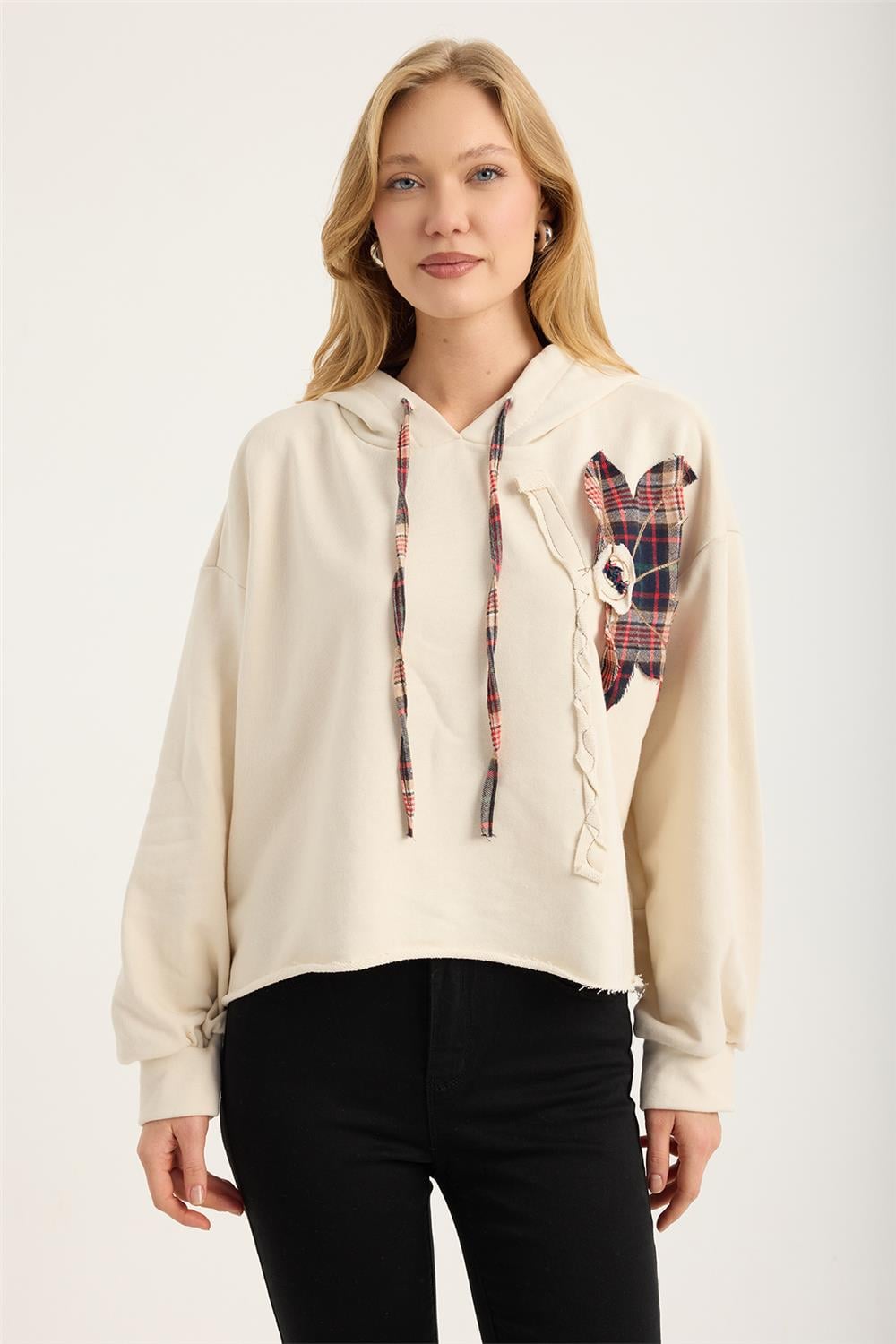 Ekose Yamalı Sweat