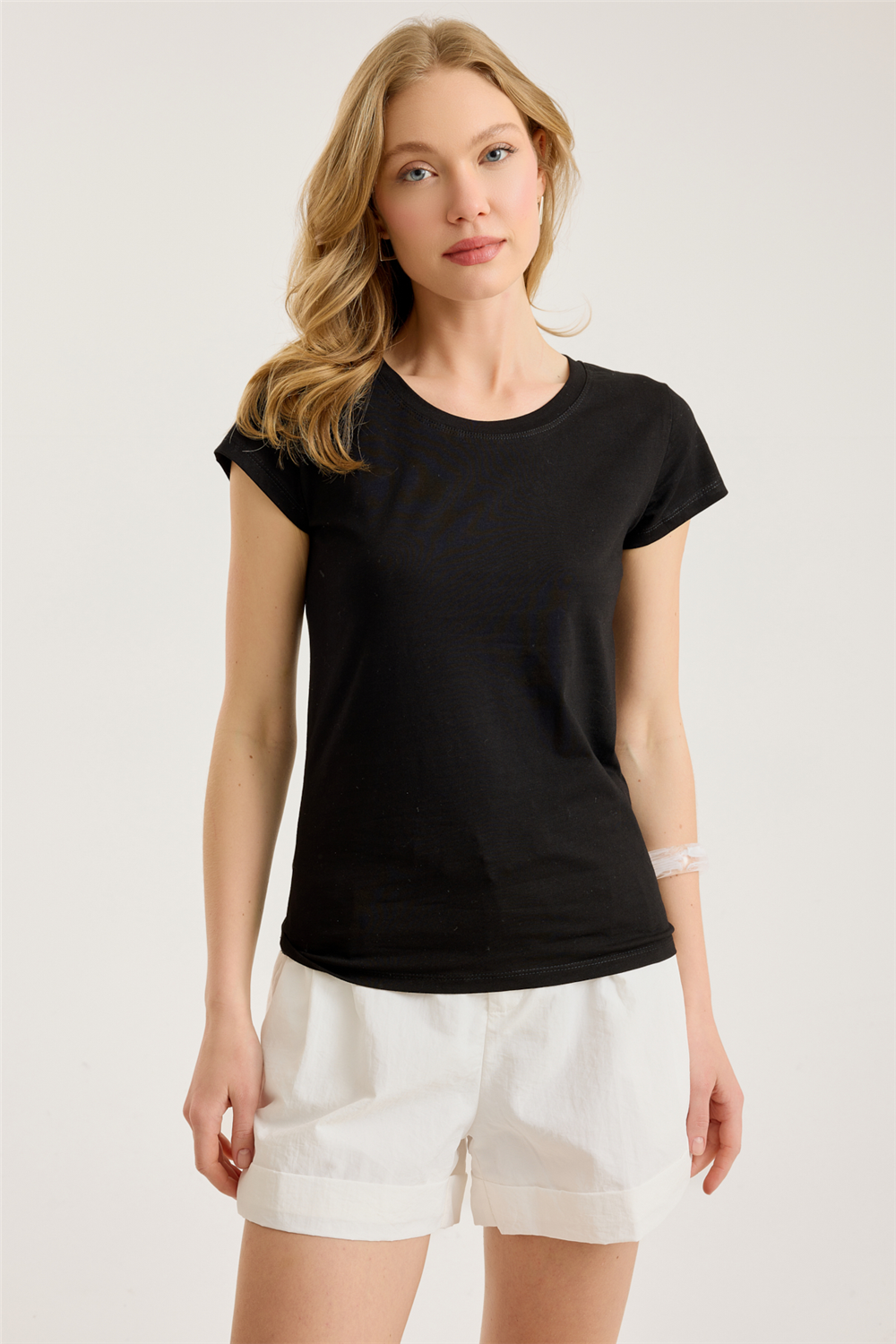 Bisiklet Yaka Basic Tshirt