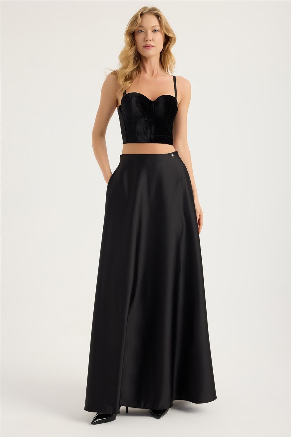 Uzun Saten 2 Cepli Etek