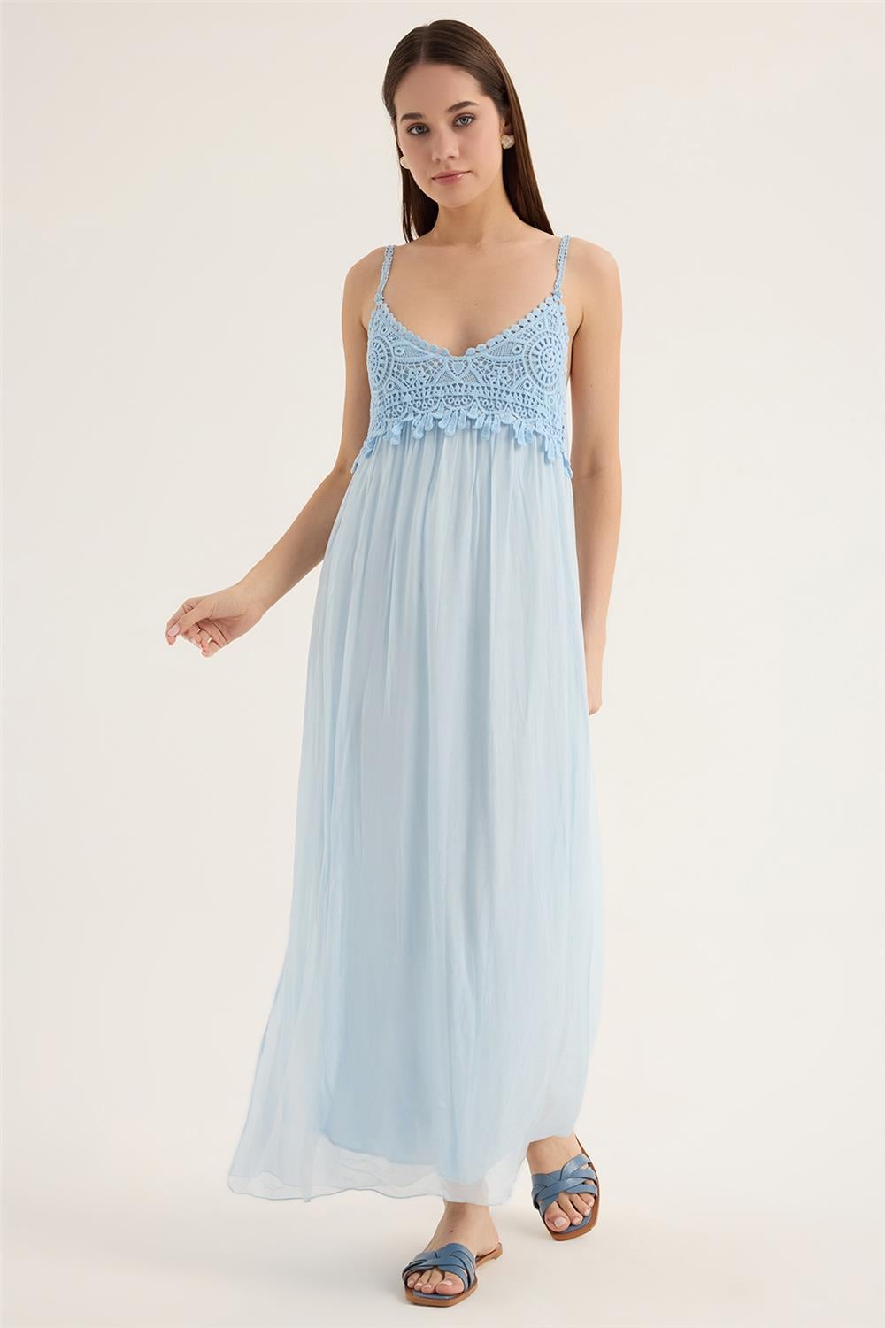 Askı Kup Dantelli Elbise