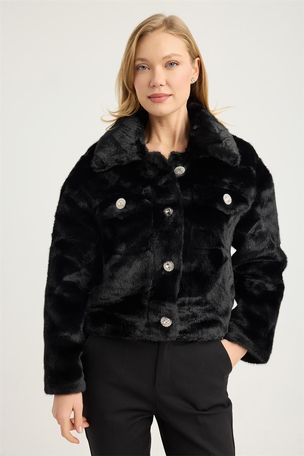 Kısa Peluş Mont