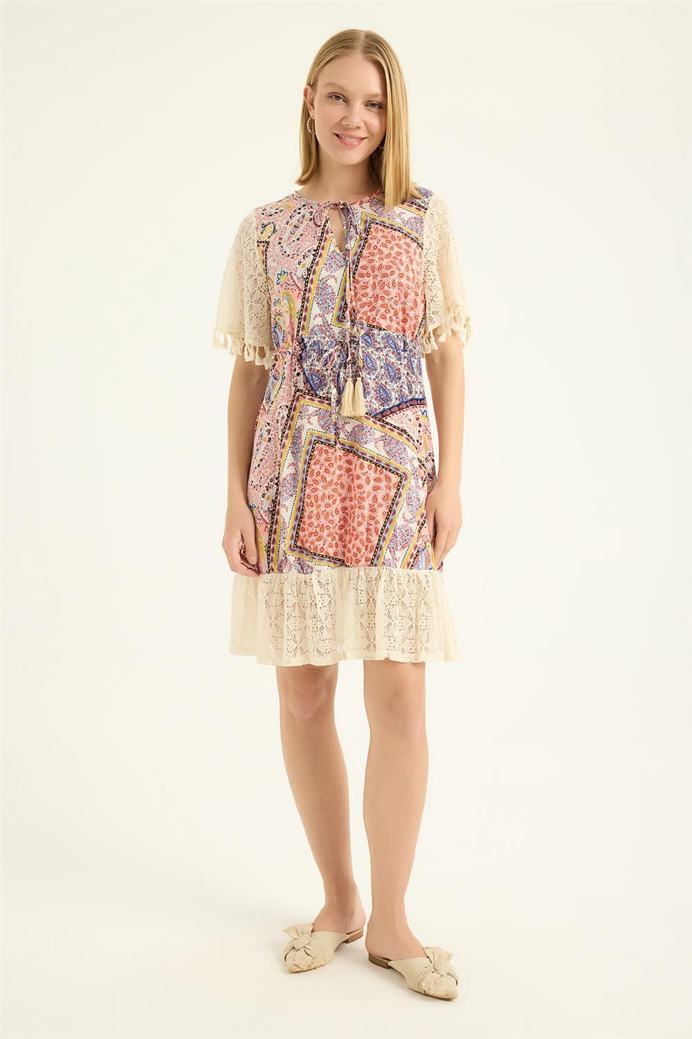 Şal Desenli Elbise