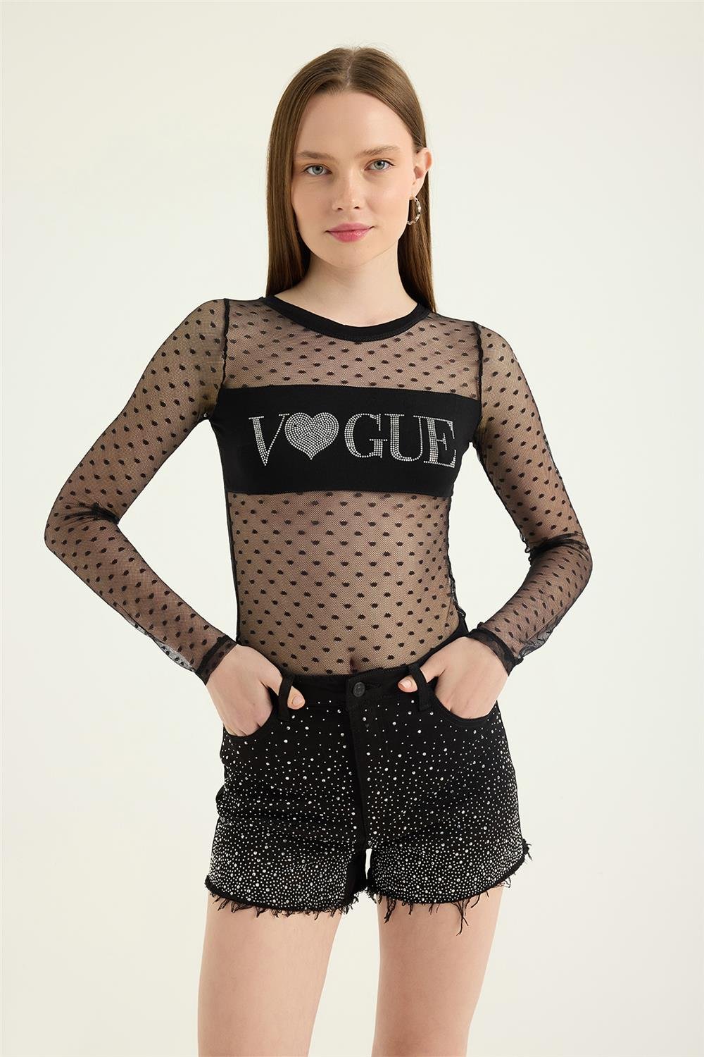 Puantiyeli Tül Body