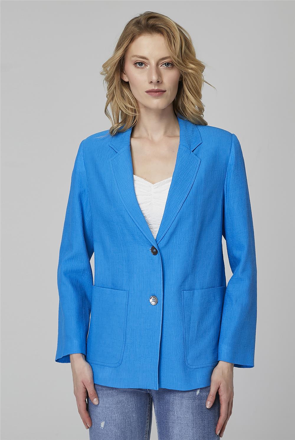 Düğmeli Cepli Ceket