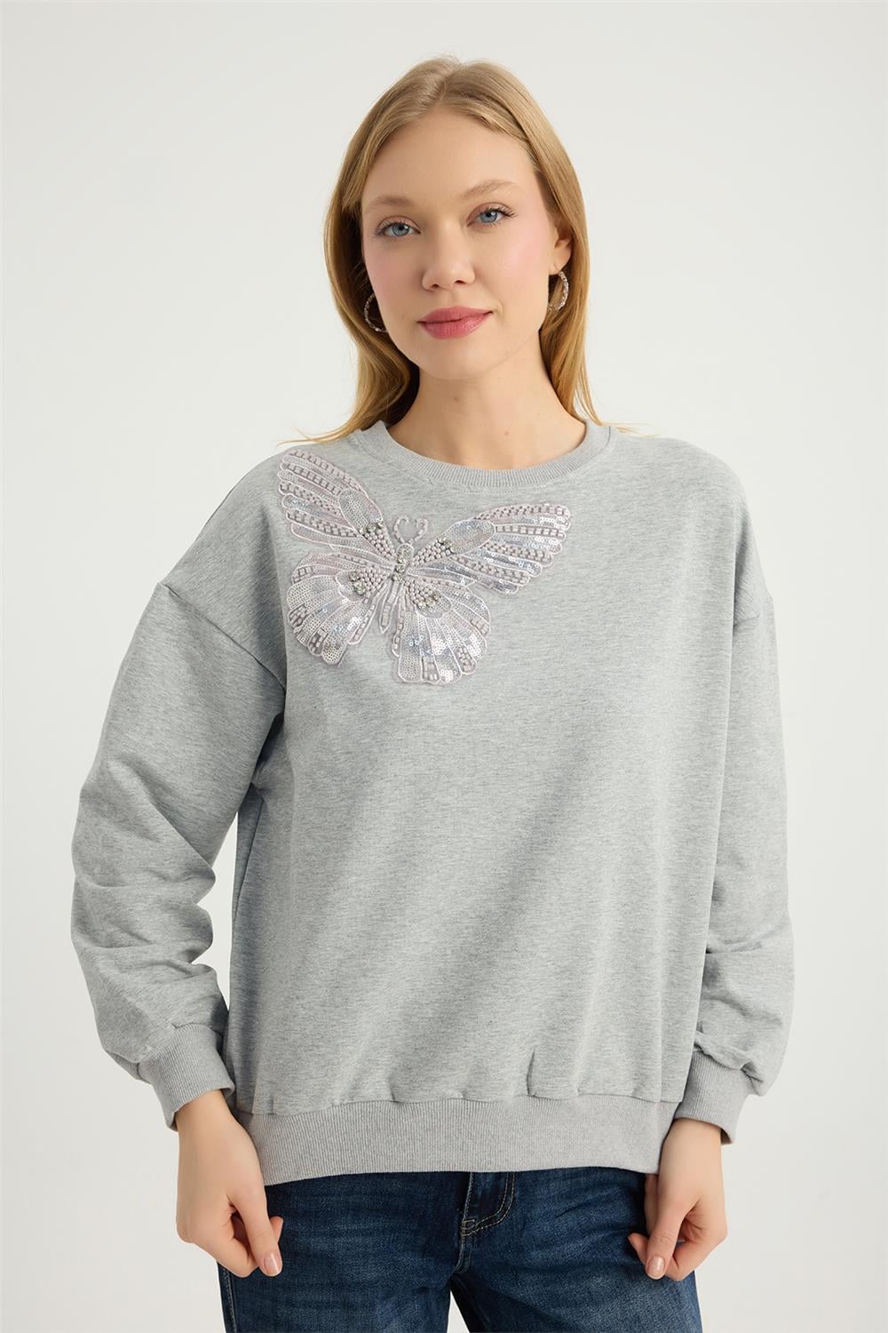 Payet Boncuklu Sweat