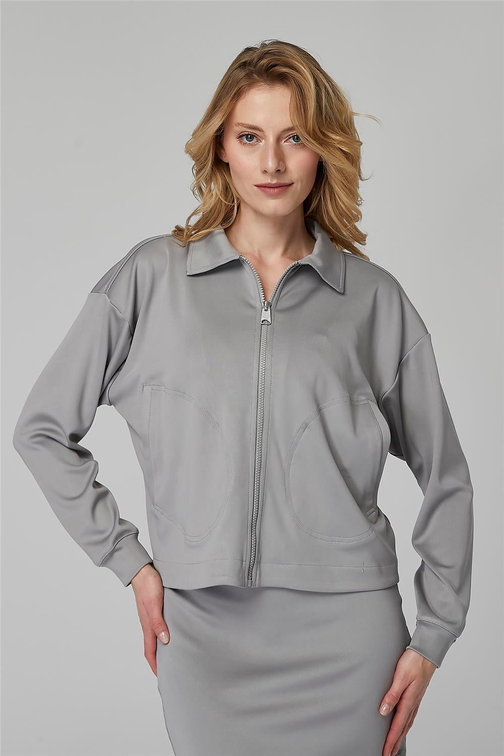 Fermuarlı Yaka Sweat
