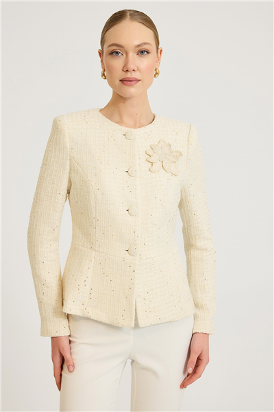 Çiçek Aplike Ceket