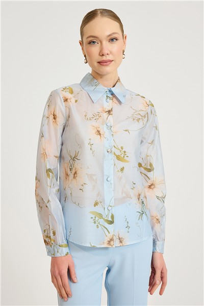 Çiçek Desenli Gömlek