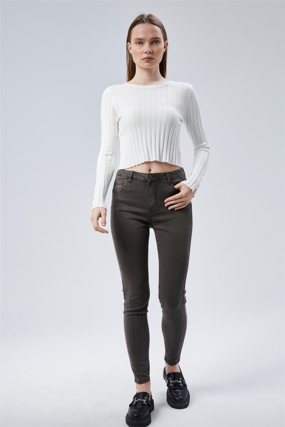 Lycralı Dar Paça Push Up Jean Pantolon