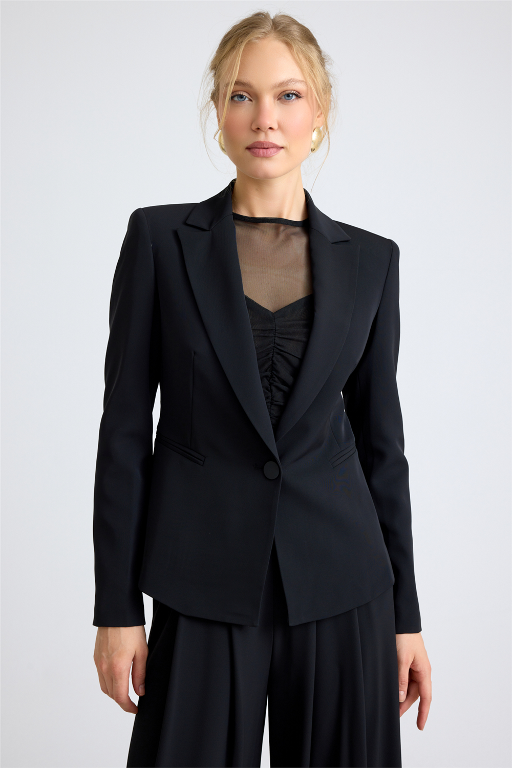 Metal Düğmeli Cady Blazer Ceket