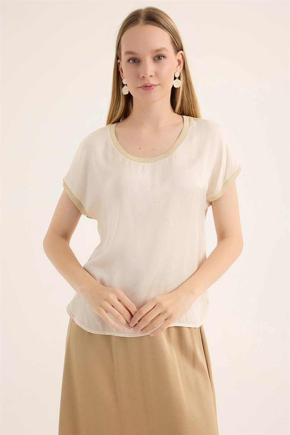 Simli Ribanalı Bluz