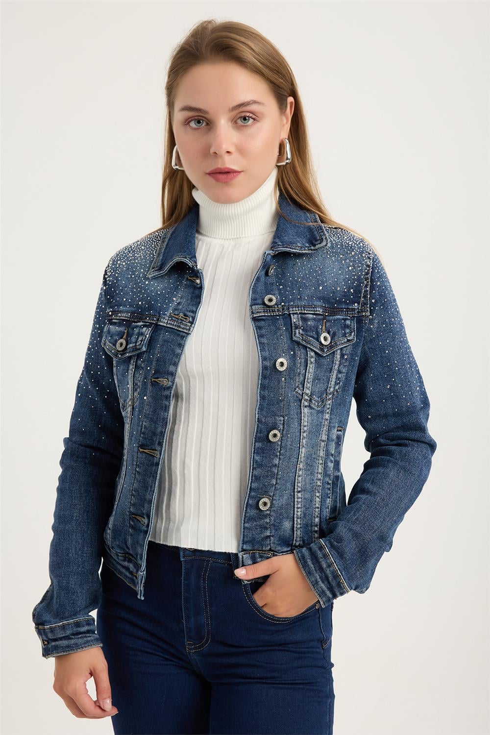 Serpme Taşlı Jean Mont