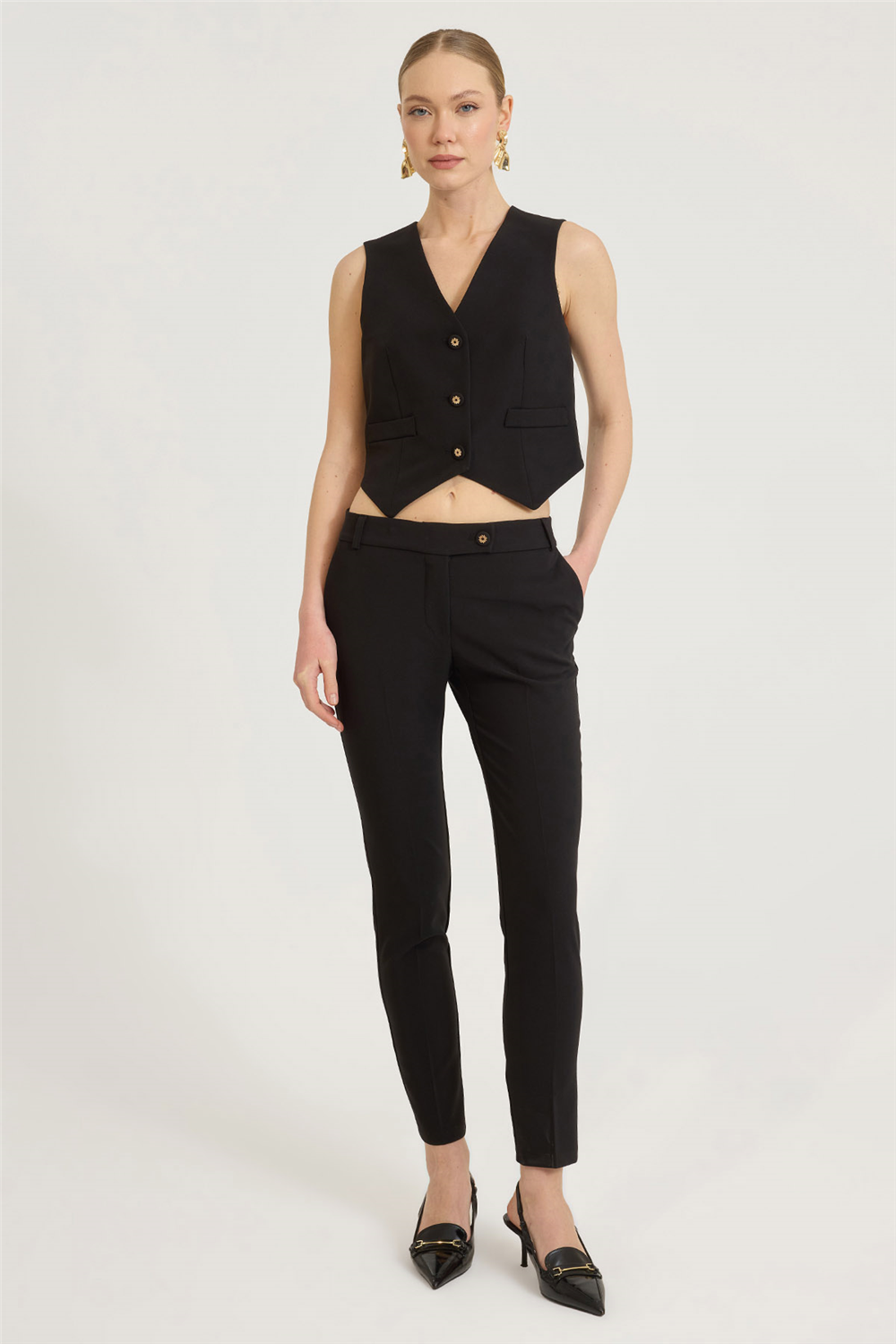 Sigara Kesim Taşlı Pantolon