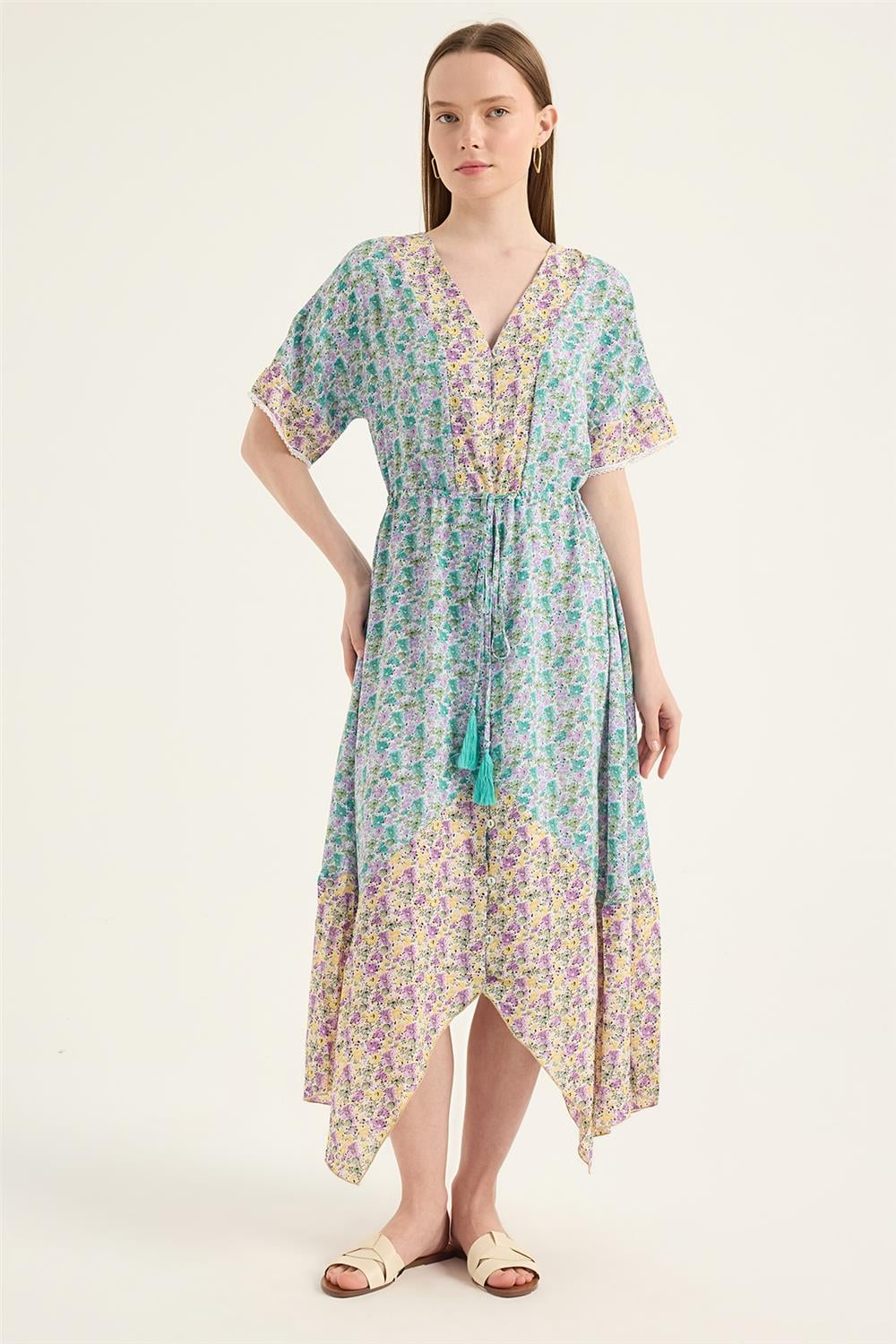 Kırçiçek Baskılı Elbise