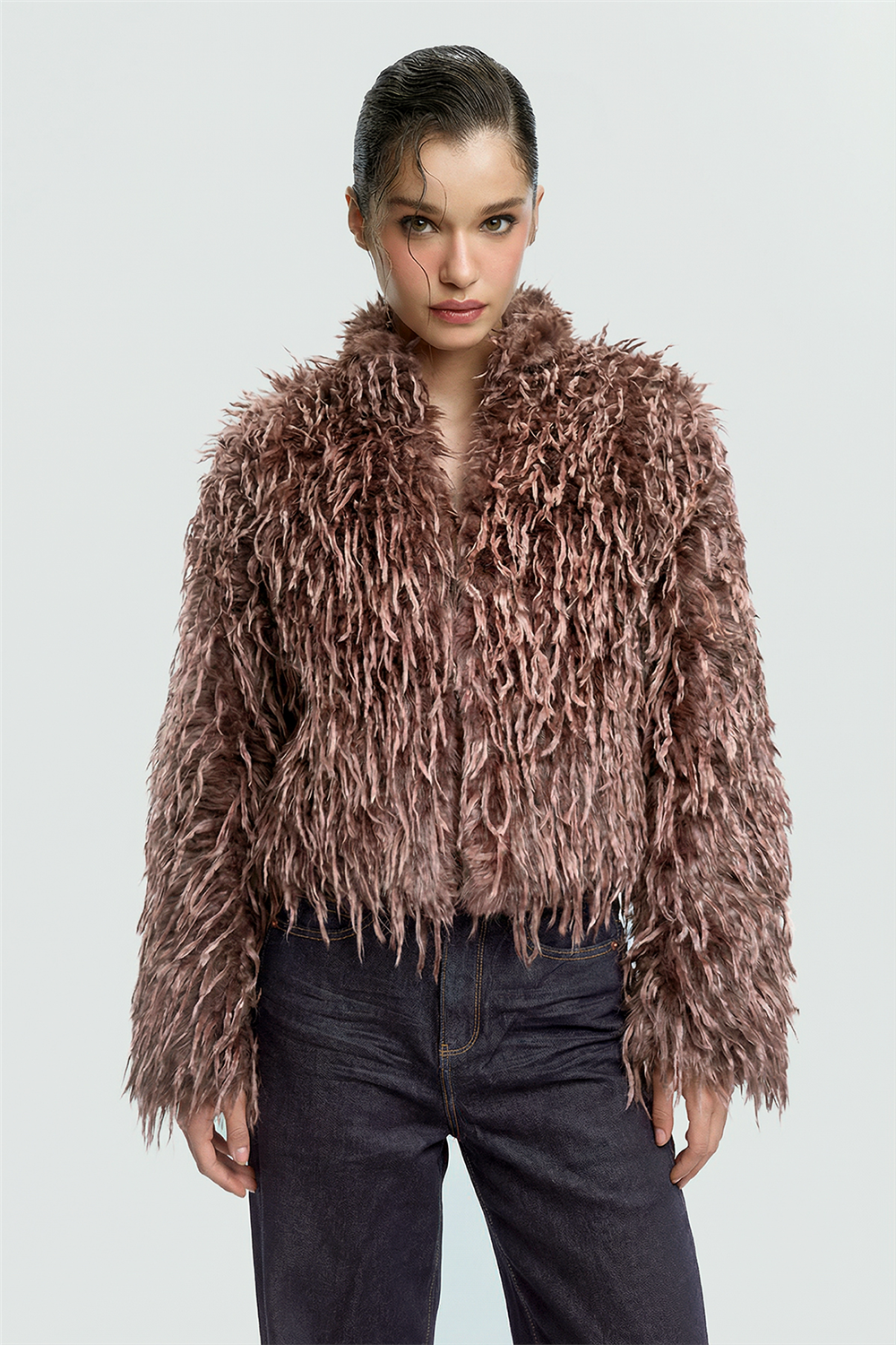 Peluş 3 Agraflı Mont