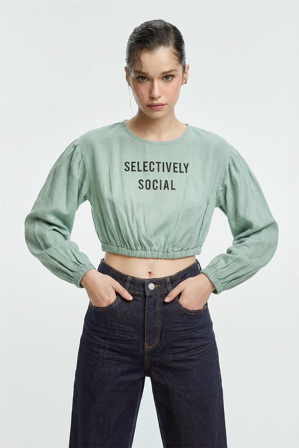 Bel Kol Lastikli Bluz