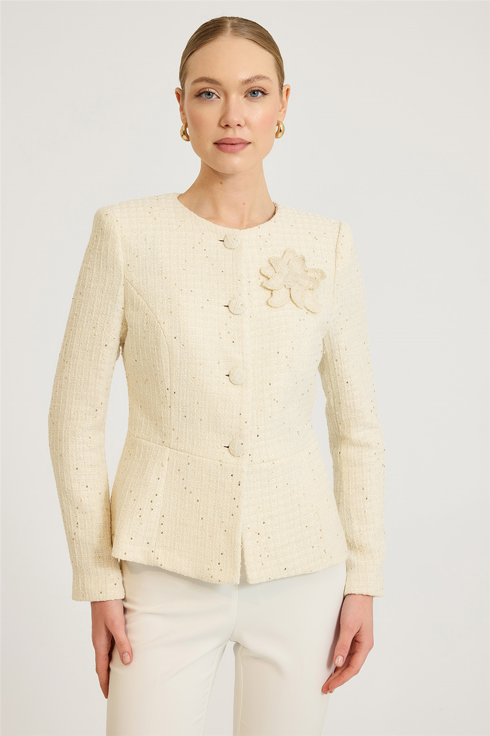 Çiçek Aplike Ceket