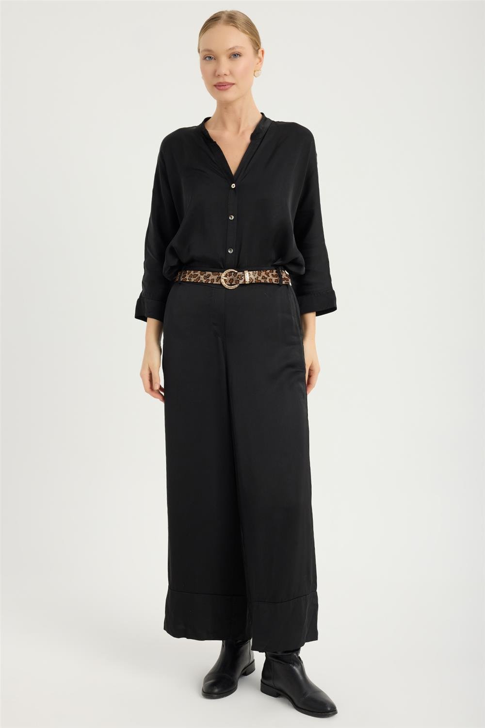 Taşlı Leo Desenli Kemer