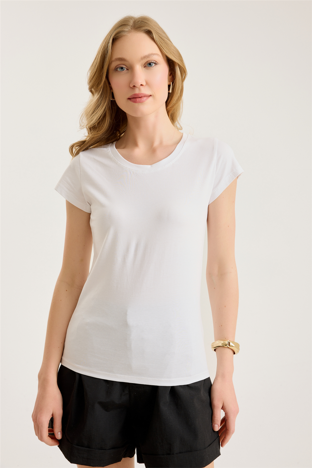 Bisiklet Yaka Basic Tshirt