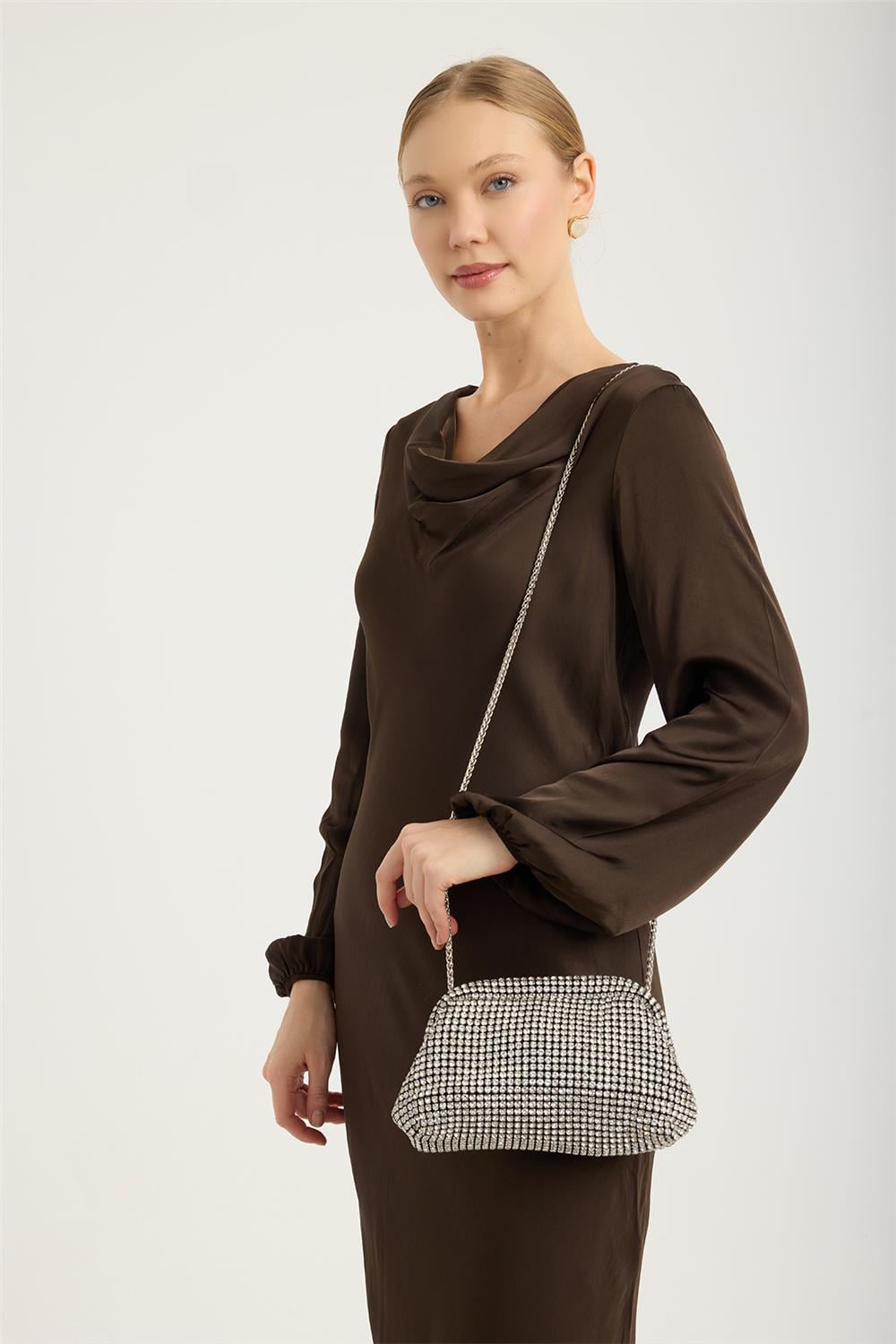 Abiye Full Taşlı Mıknatıslı Çanta