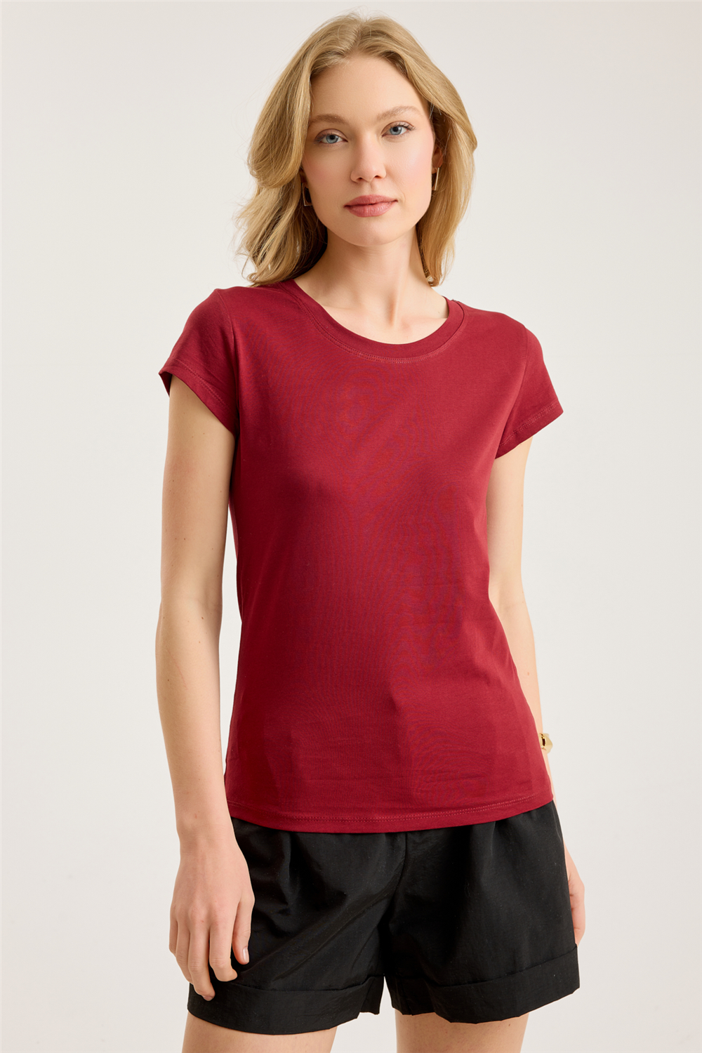 Bisiklet Yaka Basic Tshirt