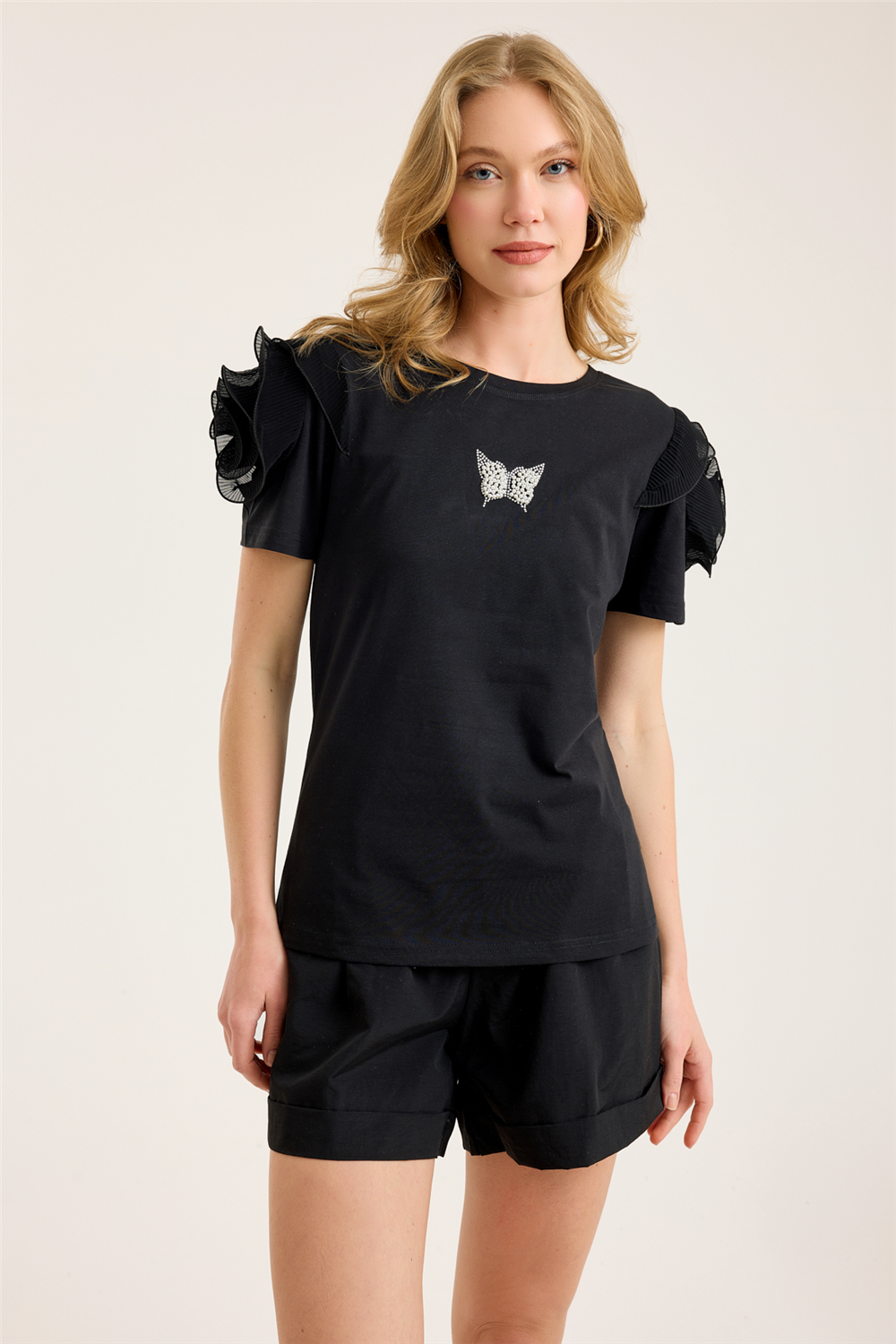İnci Kelebekli Tshirt