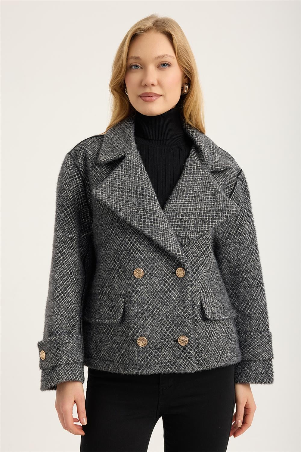 Çift Taraflı 2 Cepli Kaban