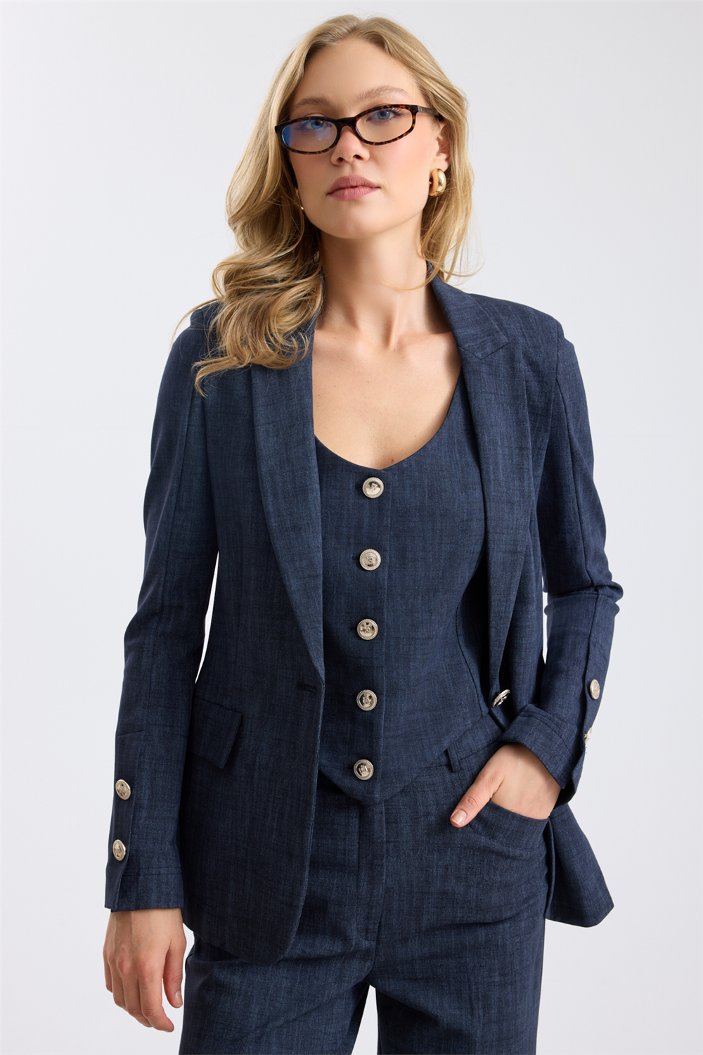Logo Düğmeli Punto Milano Blazer