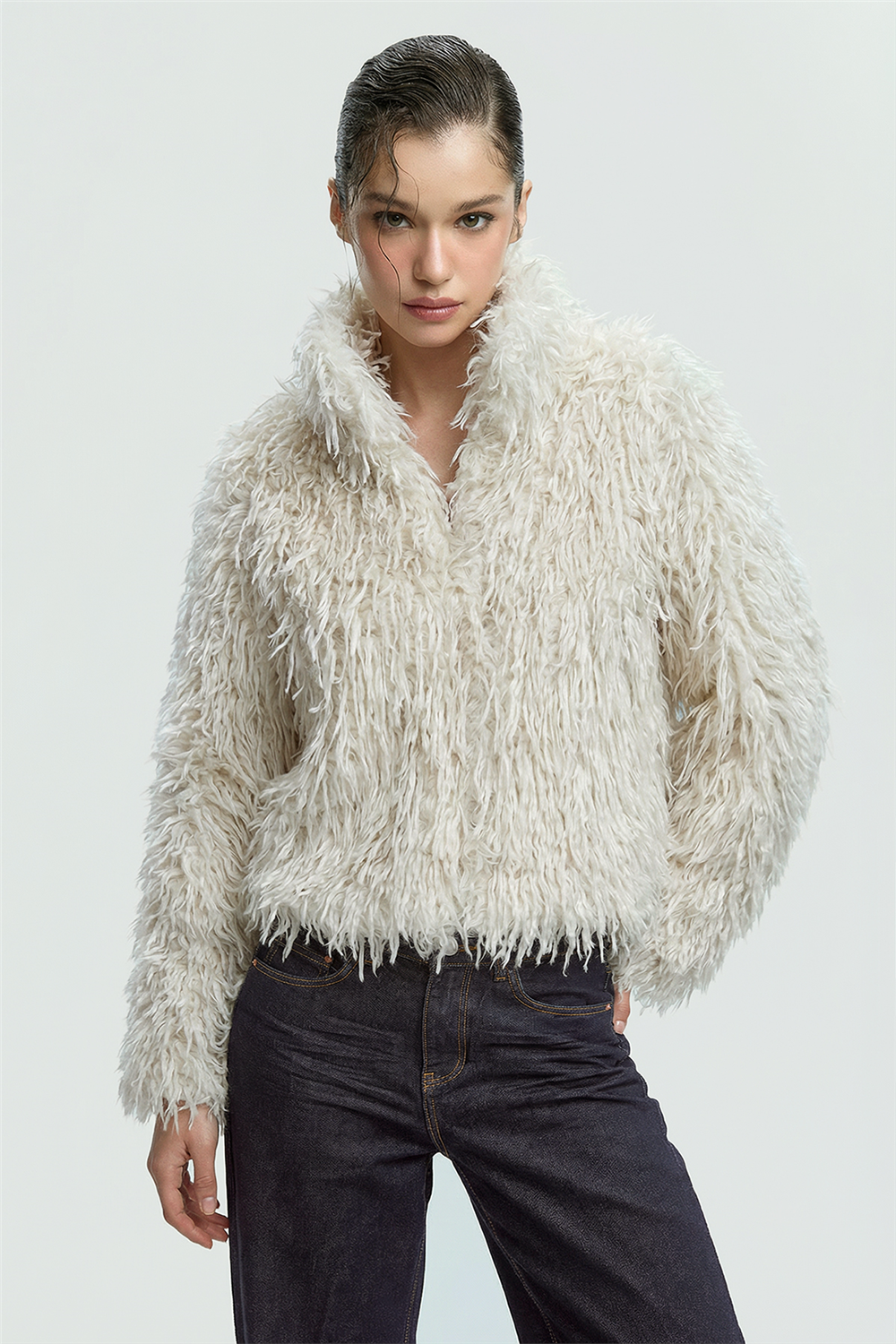 Peluş 3 Agraflı Mont