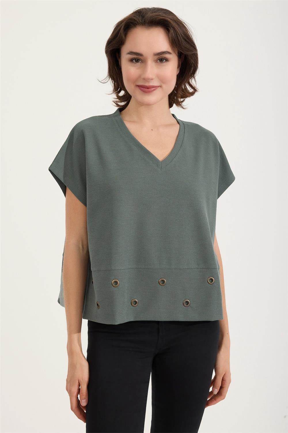 Etek Ucu Kuş Gözü Tshirt