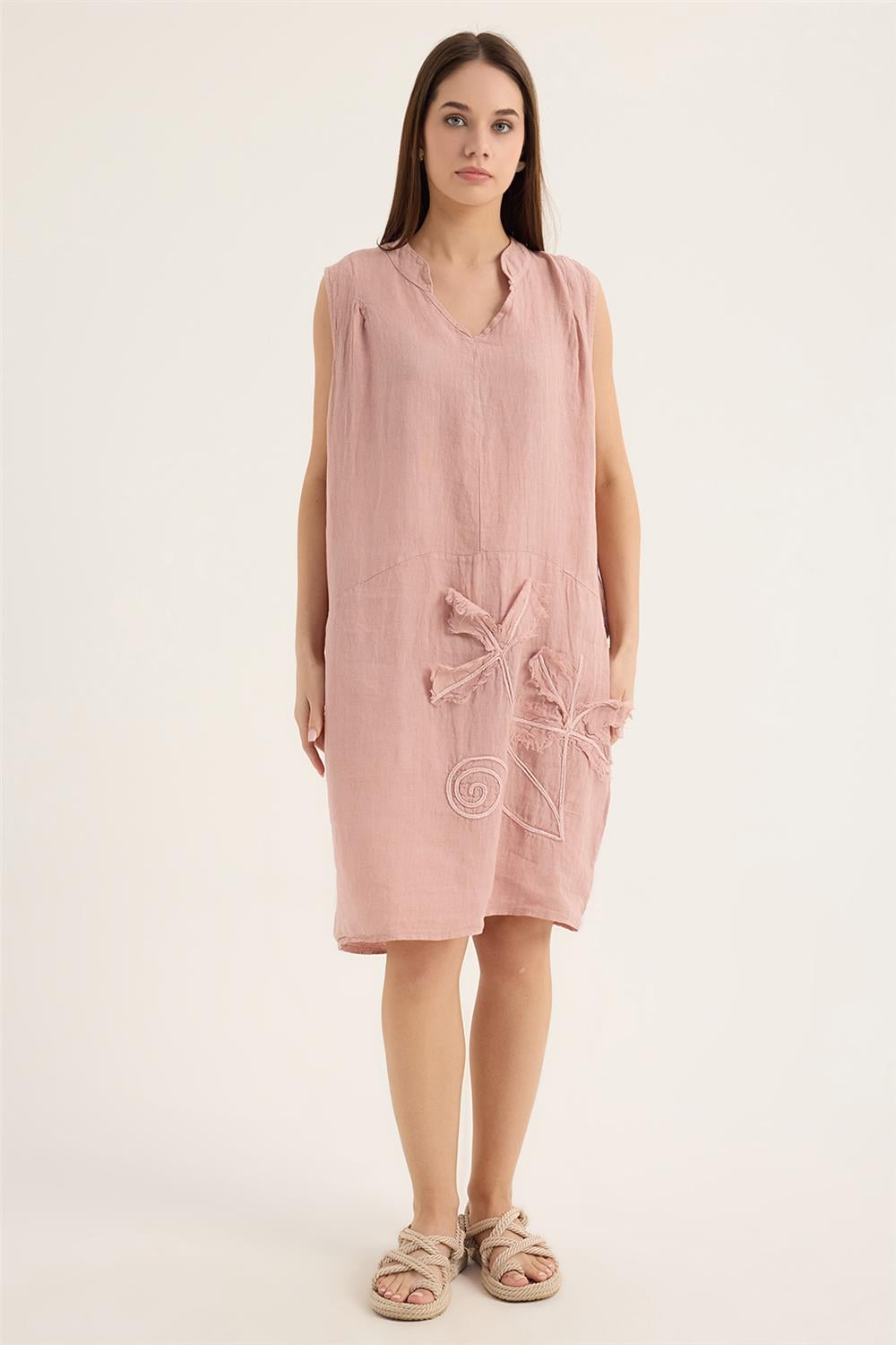 Kolsuz Tunisien Yaka Elbise