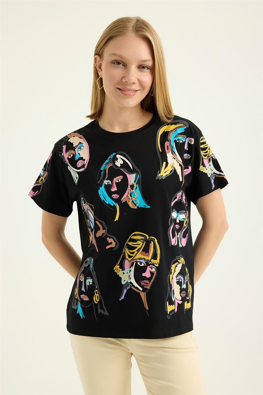 Kadın Baskılı Yuv Tshirt