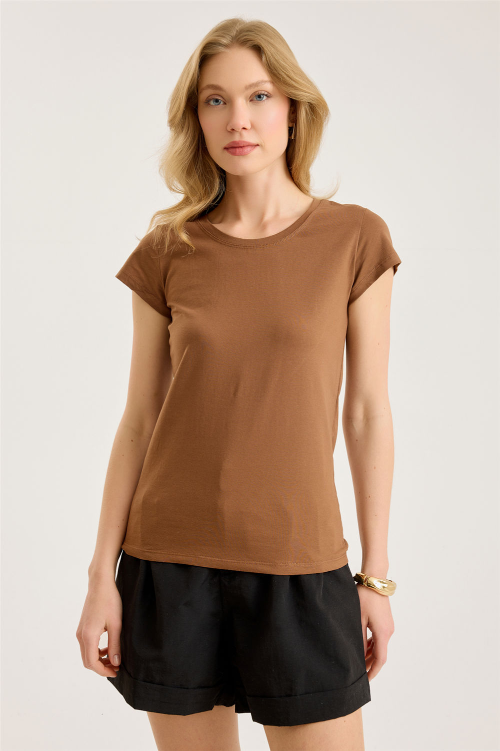 Bisiklet Yaka Basic Tshirt
