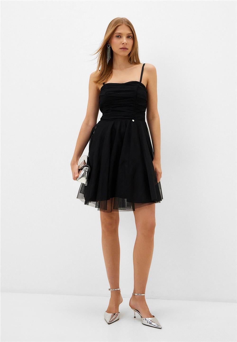 Tül Straplez Elbise