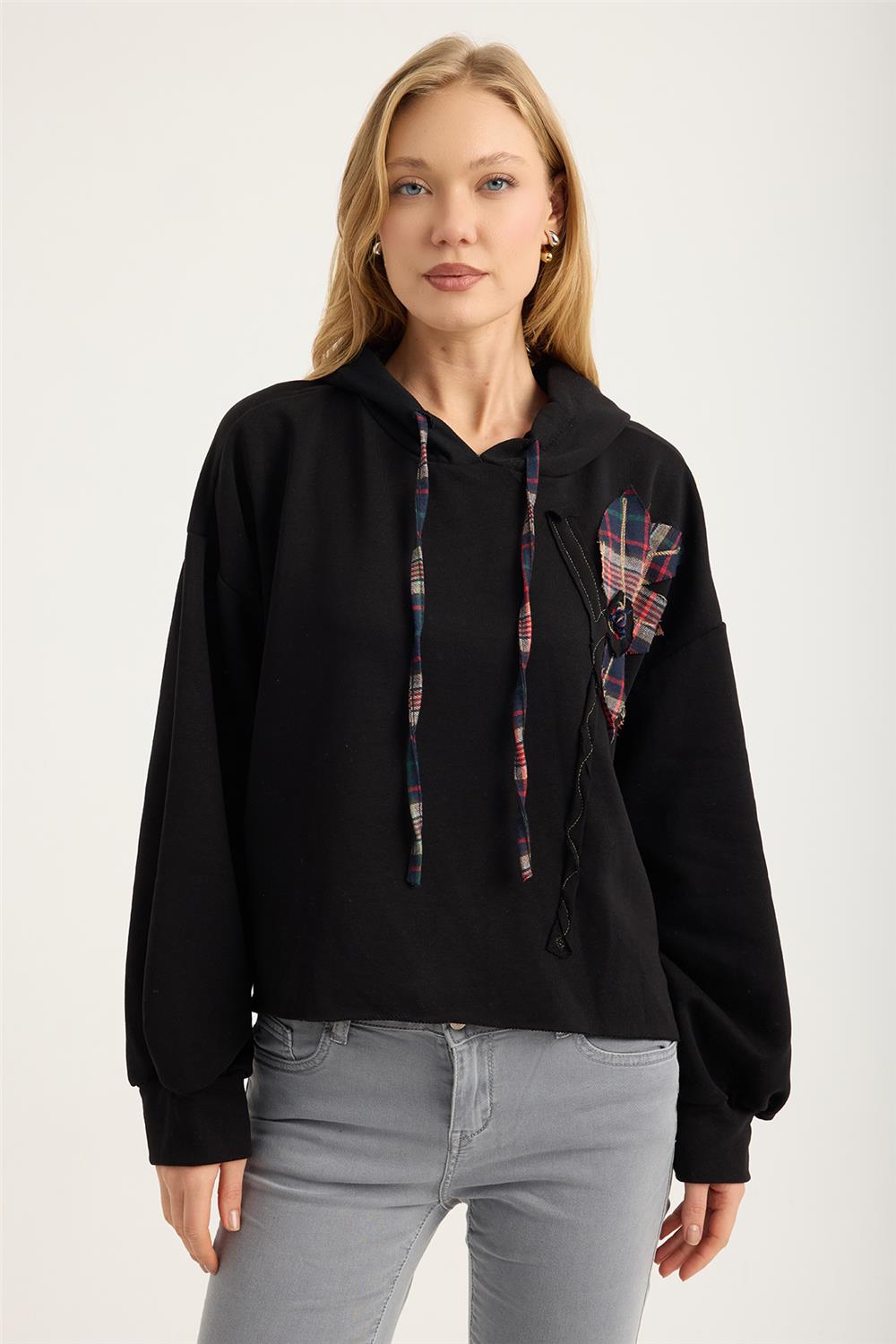 Ekose Yamalı Sweat