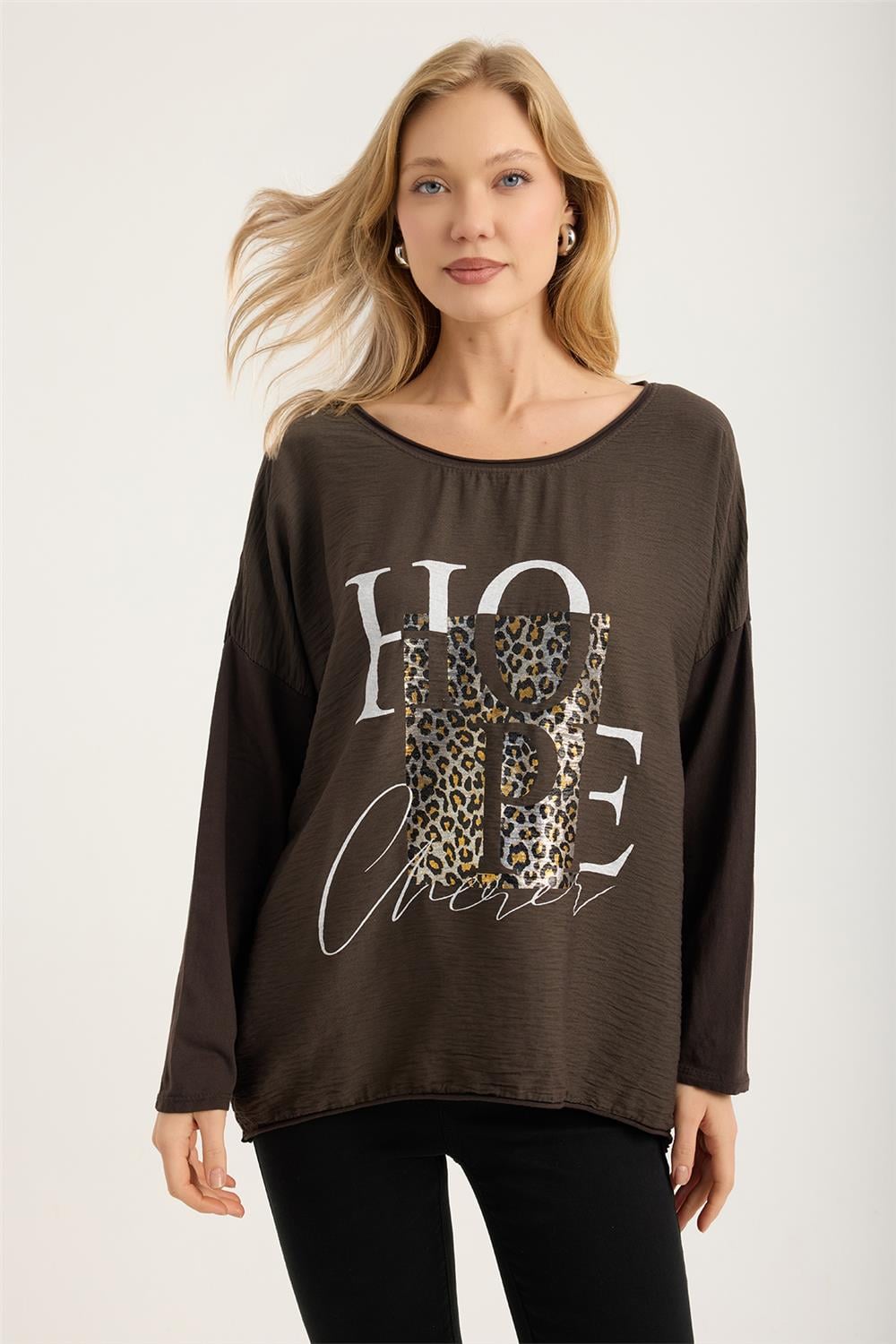 Yaldızlı Leopar *Hope* Bluz