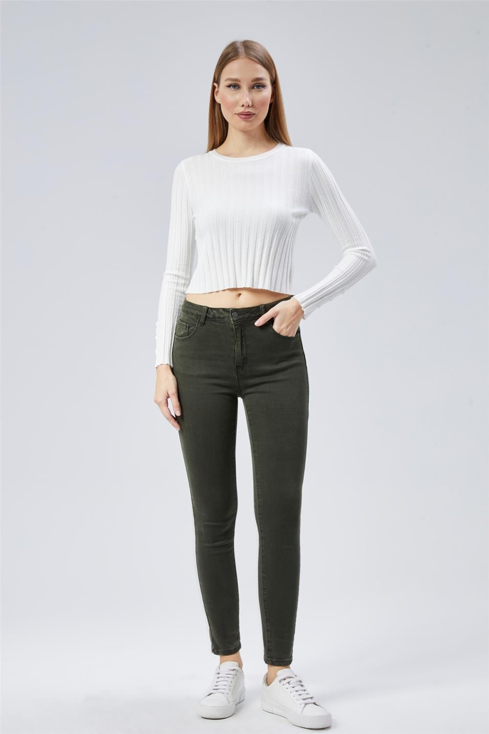 Lycralı Dar Paça Push Up Jean Pantolon