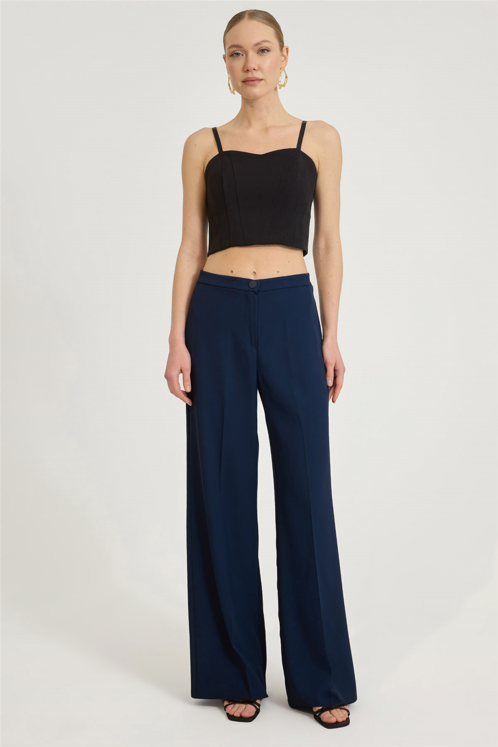 Rahat Kesim Dügmeli Pantolon