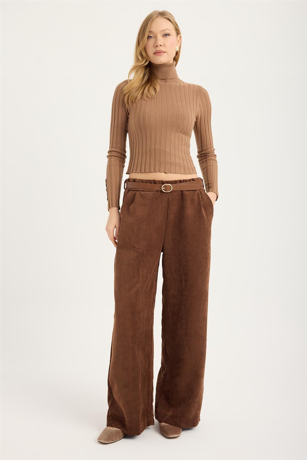 Kadife Geniş Kesim Pantolon