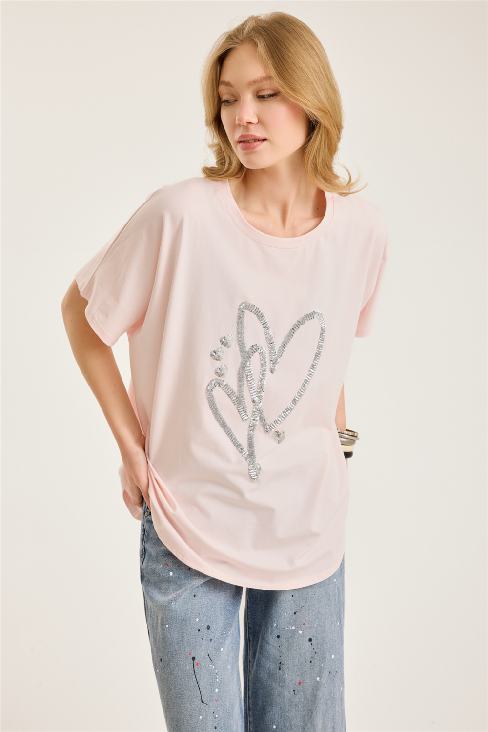 Payetli Geçme Tshirt
