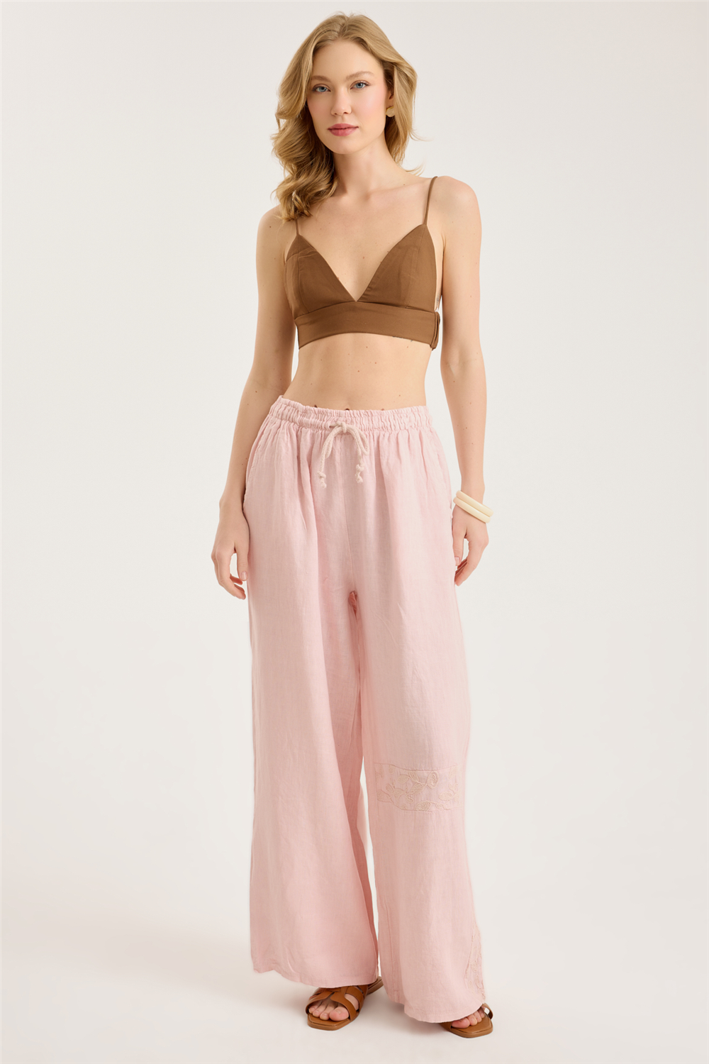 Keten Bel Pantolon