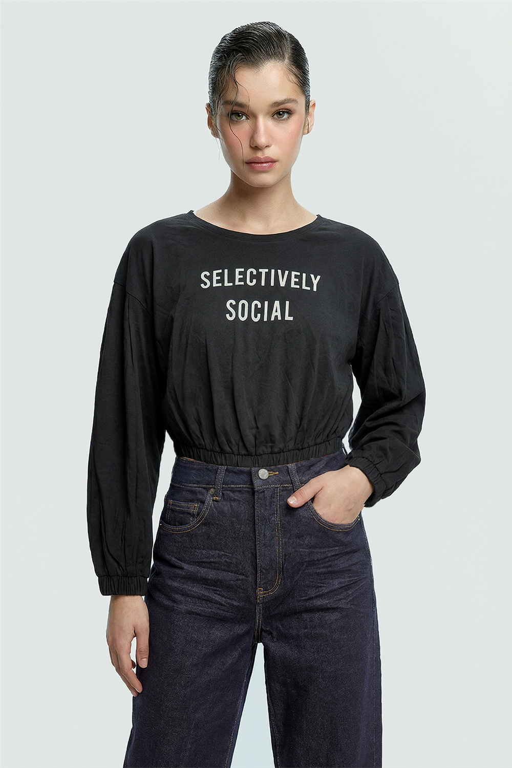 Bel Kol Lastikli Bluz