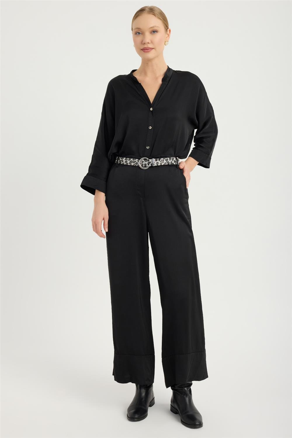 Taşlı Leo Desenli Kemer