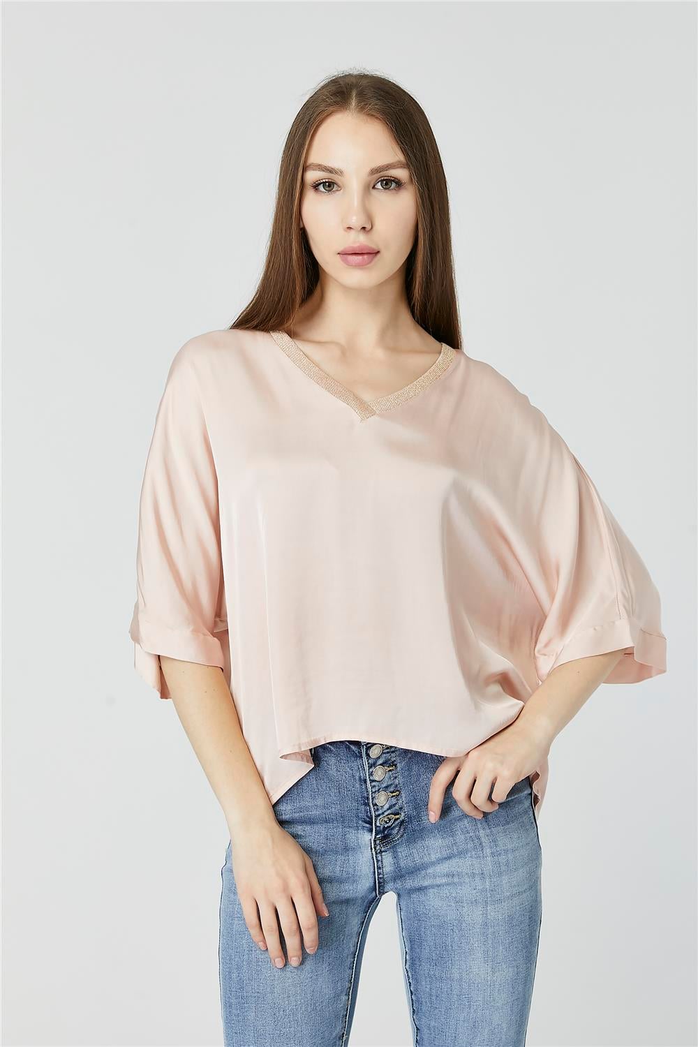 Biyesi Simli Ribanalı Bluz