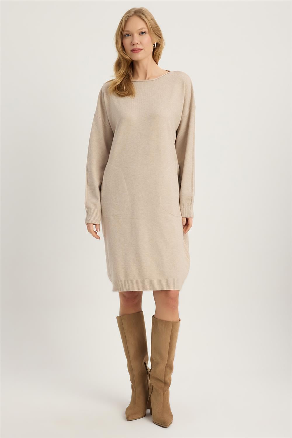 Triko Geniş Kesim Elbise