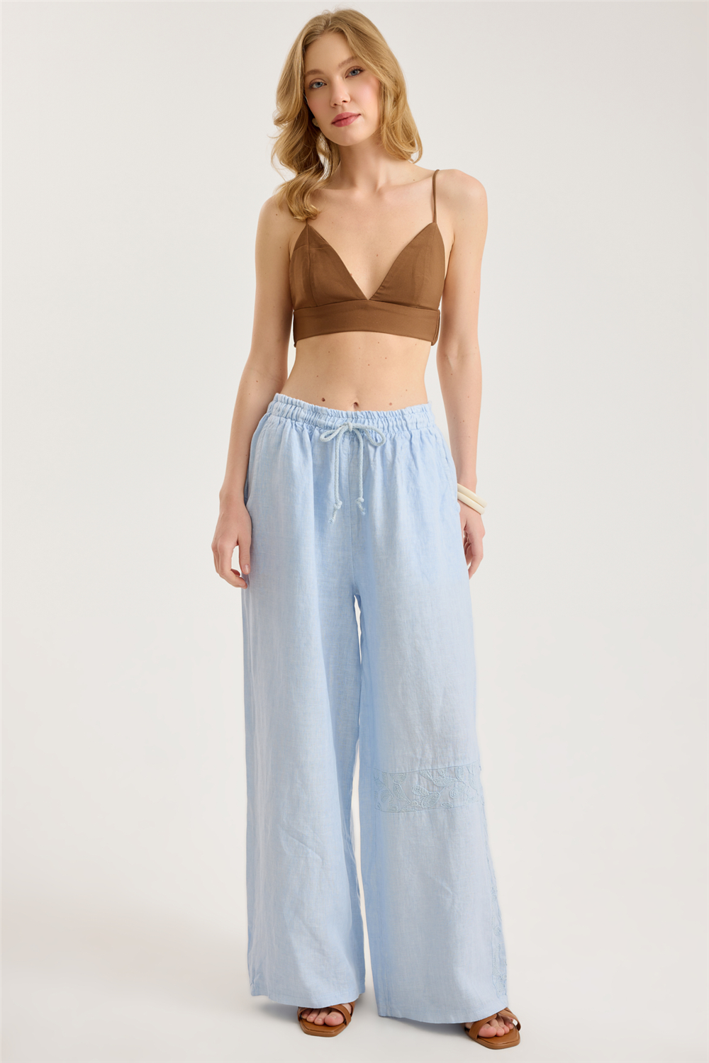 Keten Bel Pantolon
