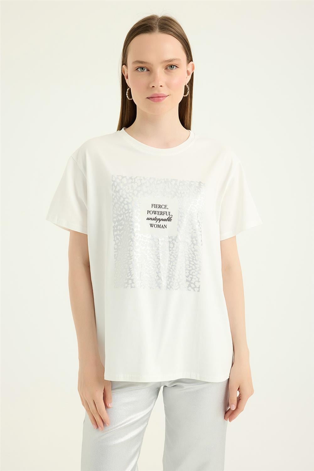 Benek Desenli Yaldızlı Tshirt