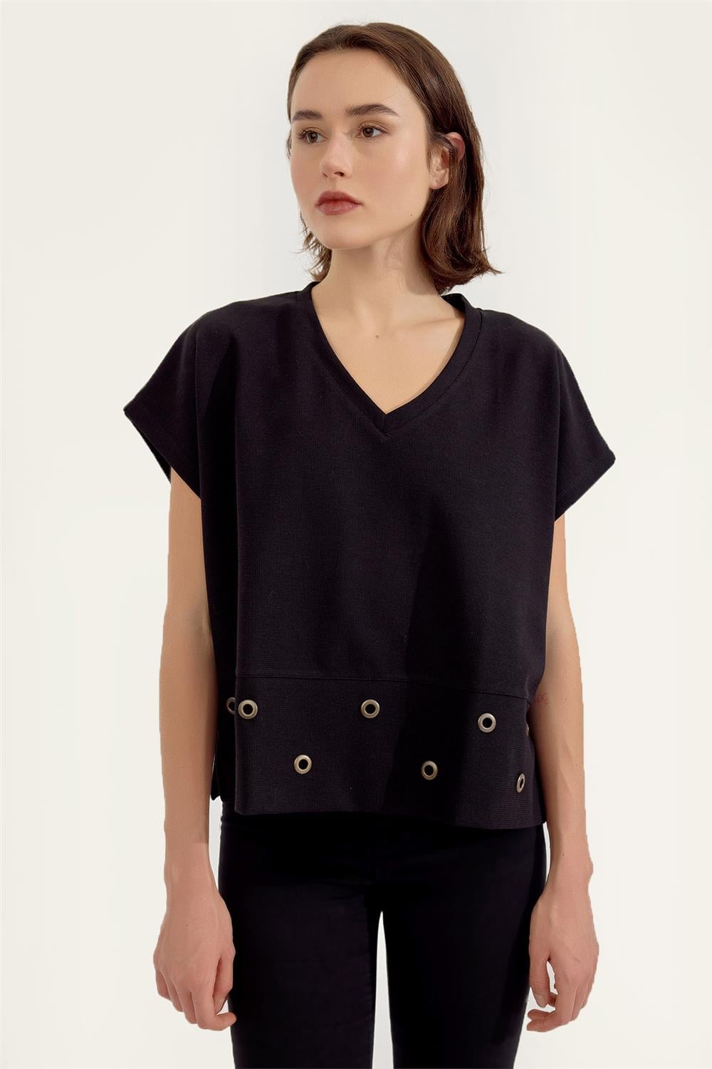 Etek Ucu Kuş Gözü Tshirt