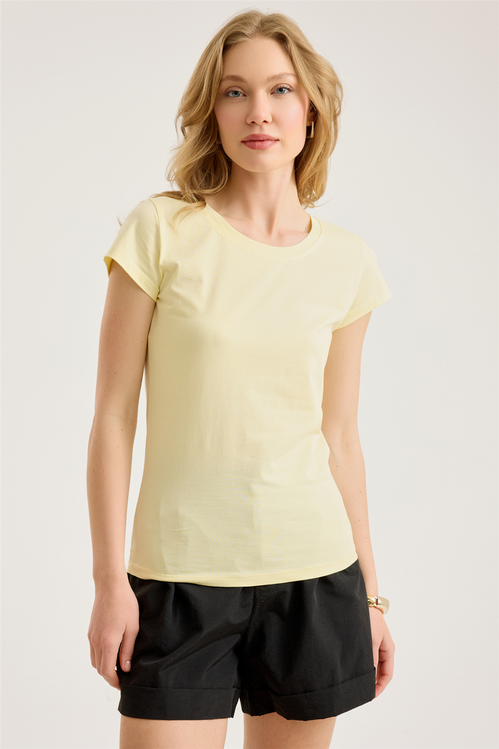 Bisiklet Yaka Basic Tshirt