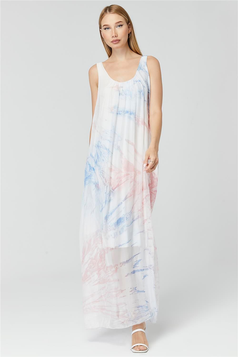 İpek Degrade Kalın Askı Elbise